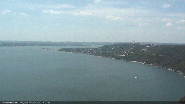 Lake Travis webcam, July 5, 2016 2:10 PM CT