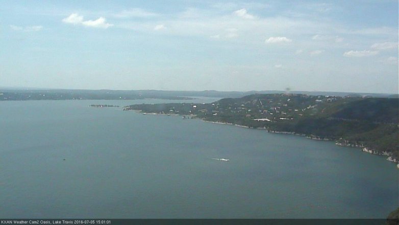 Lake Travis webcam, July 5, 2016 2:20 PM CT
