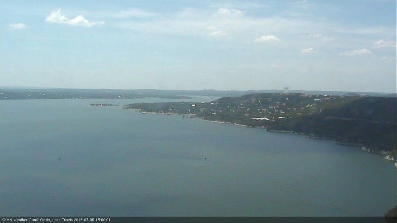 Lake Travis webcam, July 5, 2016 2:25 PM CT