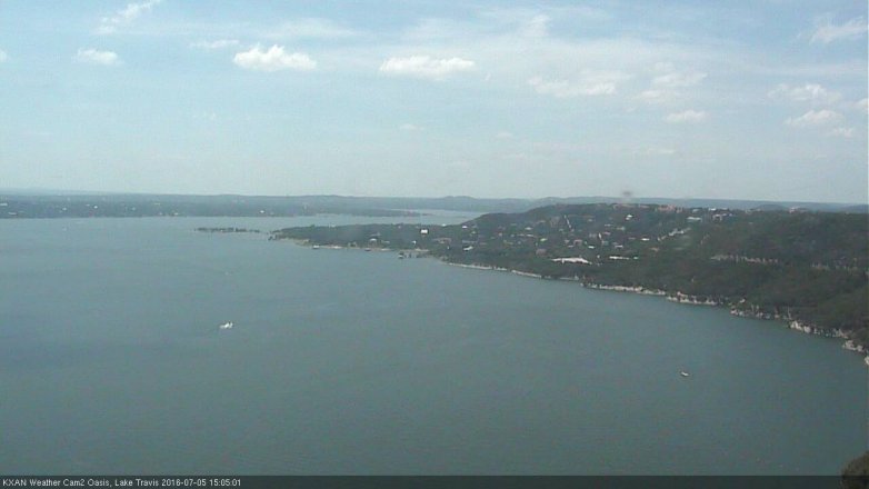 Lake Travis webcam, July 5, 2016 2:35 PM CT