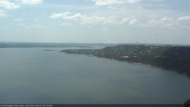 Lake Travis webcam, July 5, 2016 2:40 PM CT