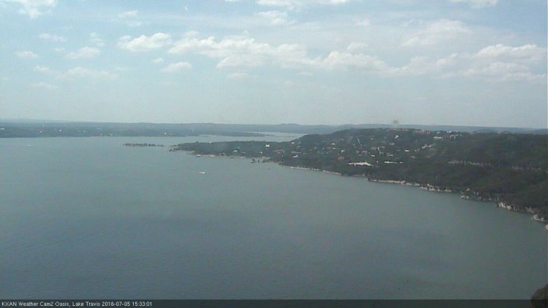 Lake Travis webcam, July 5, 2016 2:55 PM CT