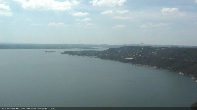 Lake Travis webcam, July 5, 2016 3:10 PM CT