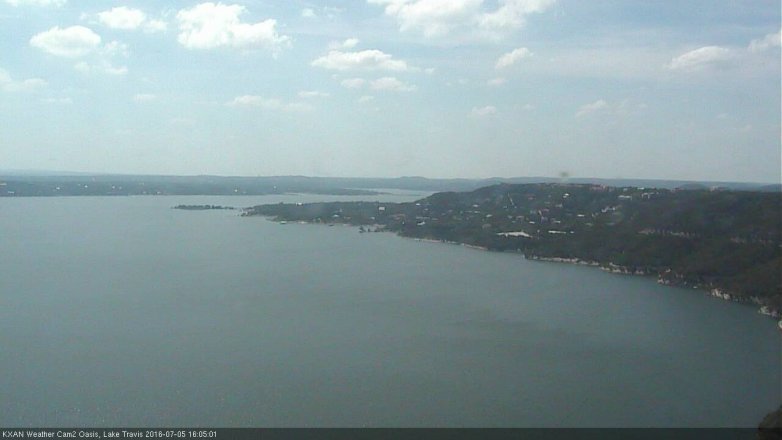 Lake Travis webcam, July 5, 2016 3:15 PM CT