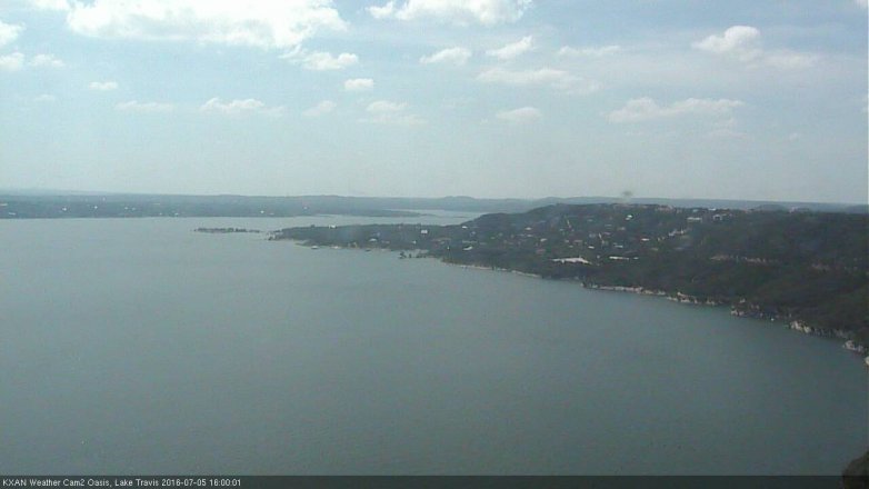 Lake Travis webcam, July 5, 2016 3:20 PM CT