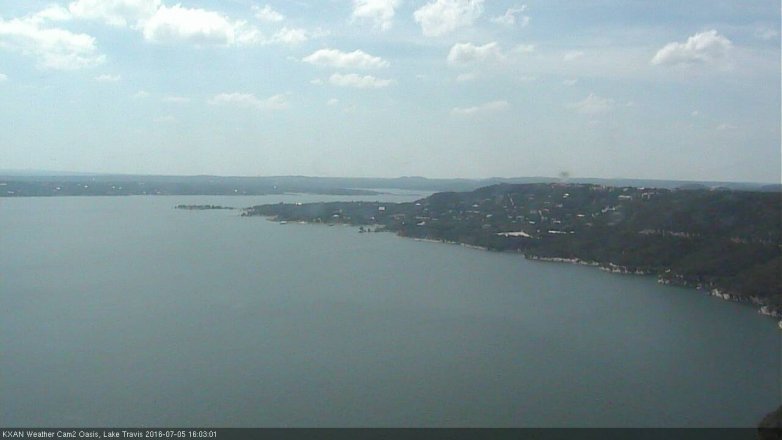 Lake Travis webcam, July 5, 2016 3:25 PM CT