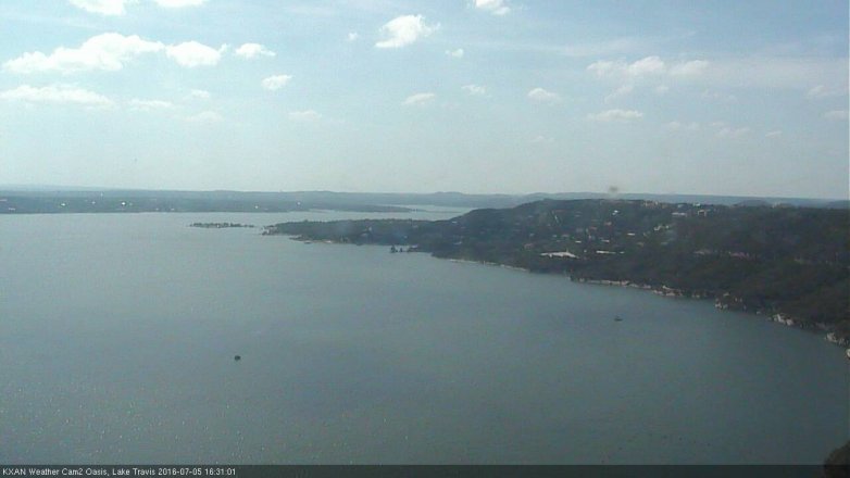 Lake Travis webcam, July 5, 2016 3:35 PM CT