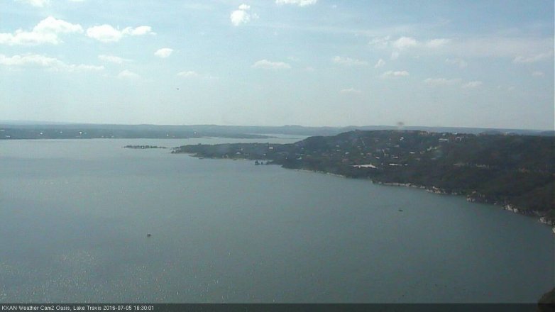 Lake Travis webcam, July 5, 2016 3:40 PM CT