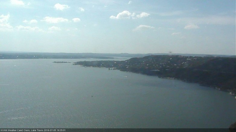 Lake Travis webcam, July 5, 2016 4:00 PM CT