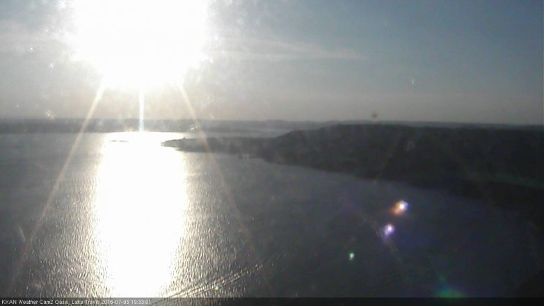 Lake Travis webcam, July 5, 2016 6:55 PM CT