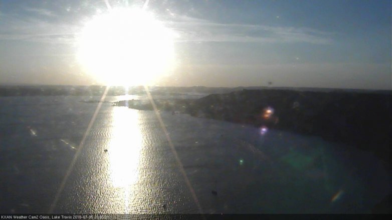 Lake Travis webcam, July 5, 2016 7:15 PM CT