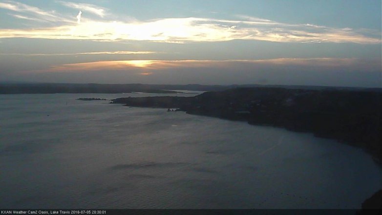 Lake Travis webcam, July 5, 2016 7:35 PM CT