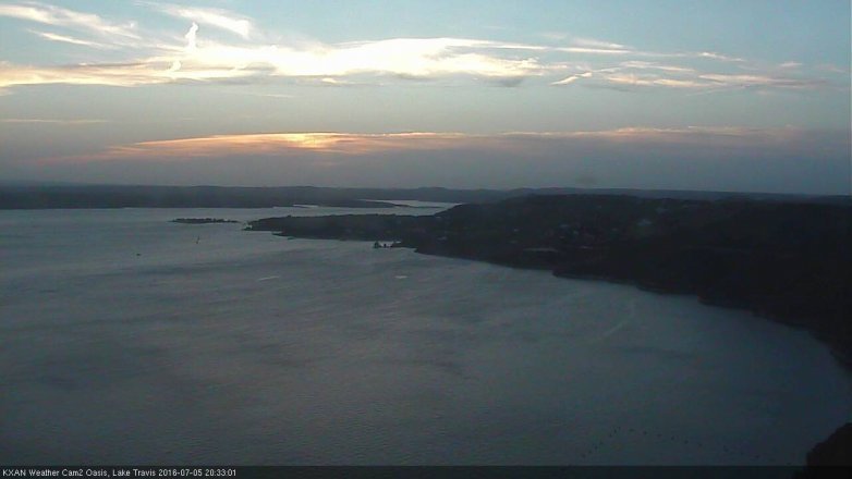 Lake Travis webcam, July 5, 2016 7:40 PM CT