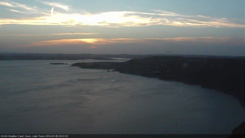 Lake Travis webcam, July 5, 2016 7:45 PM CT
