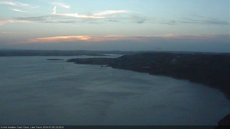 Lake Travis webcam, July 5, 2016 8:05 PM CT