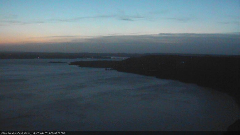 Lake Travis webcam, July 5, 2016 8:10 PM CT