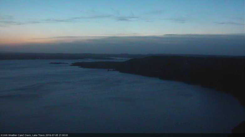 Lake Travis webcam, July 5, 2016 8:30 PM CT