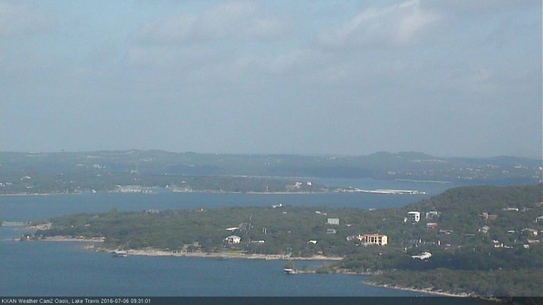 Lake Travis webcam, July 6, 2016 9:00 AM CT