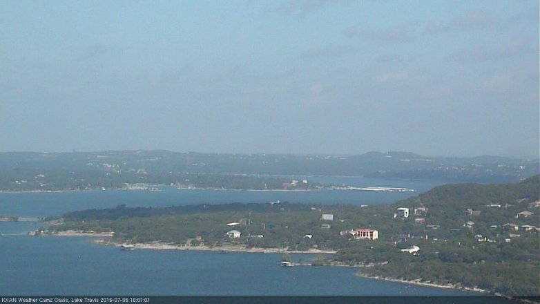 Lake Travis webcam, July 6, 2016 9:05 AM CT