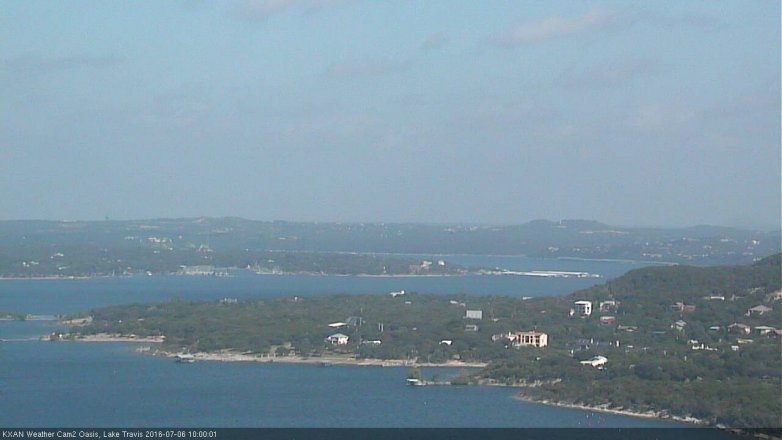 Lake Travis webcam, July 6, 2016 9:15 AM CT