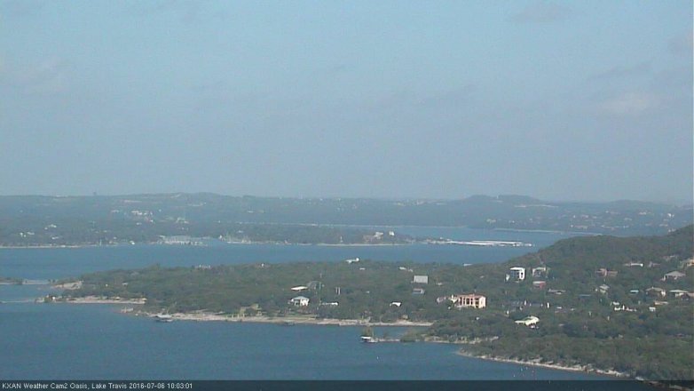 Lake Travis webcam, July 6, 2016 9:25 AM CT