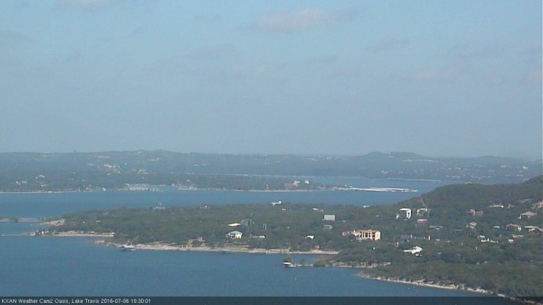 Lake Travis webcam, July 6, 2016 9:50 AM CT