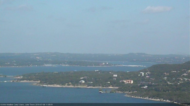 Lake Travis webcam, July 6, 2016 10:10 AM CT