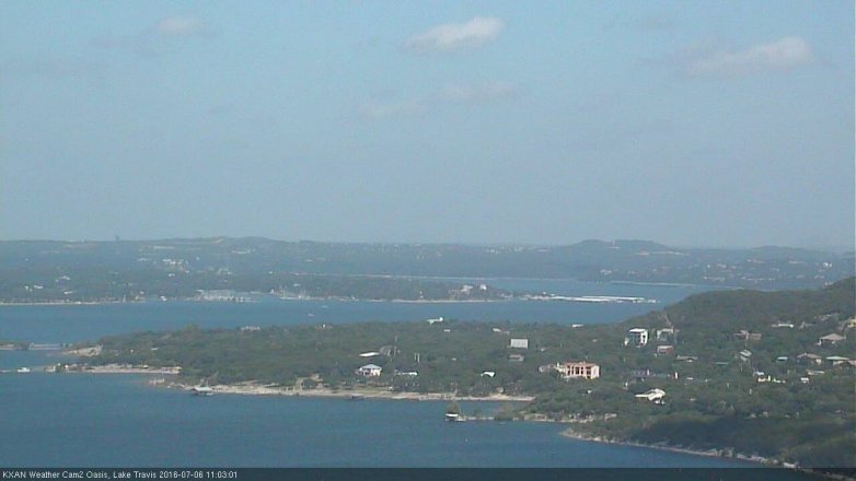 Lake Travis webcam, July 6, 2016 10:15 AM CT