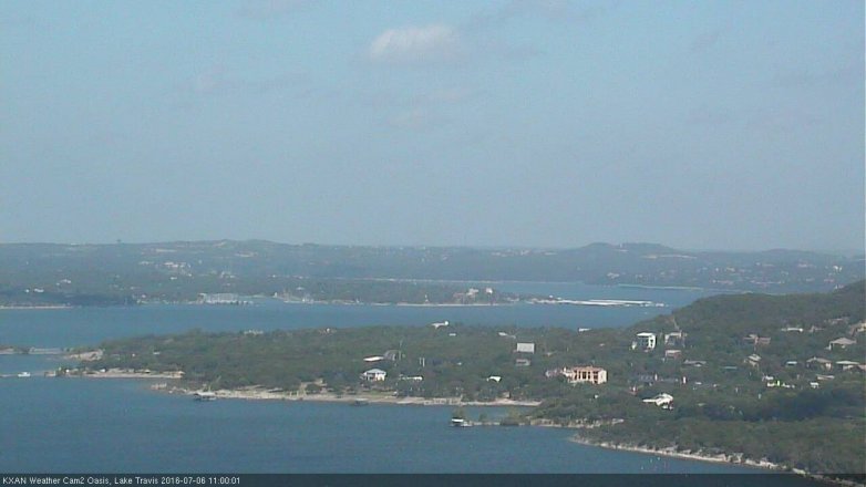 Lake Travis webcam, July 6, 2016 10:20 AM CT