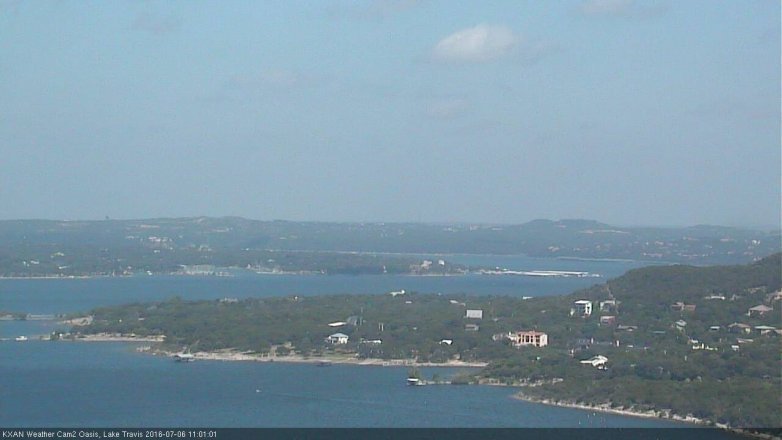 Lake Travis webcam, July 6, 2016 10:30 AM CT