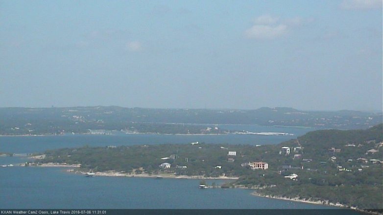 Lake Travis webcam, July 6, 2016 10:40 AM CT