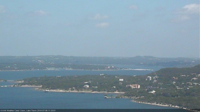 Lake Travis webcam, July 6, 2016 10:55 AM CT