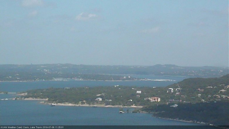 Lake Travis webcam, July 6, 2016 11:05 AM CT