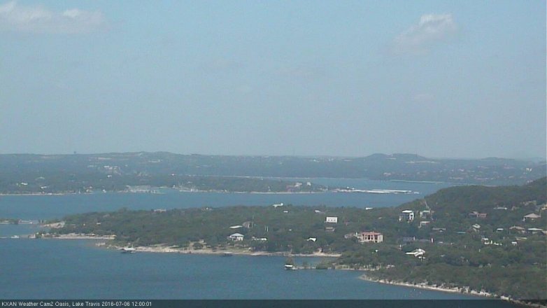Lake Travis webcam, July 6, 2016 11:10 AM CT