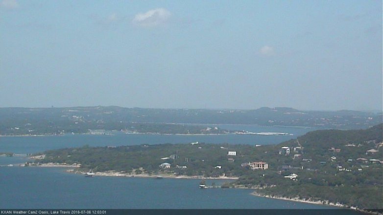Lake Travis webcam, July 6, 2016 11:15 AM CT