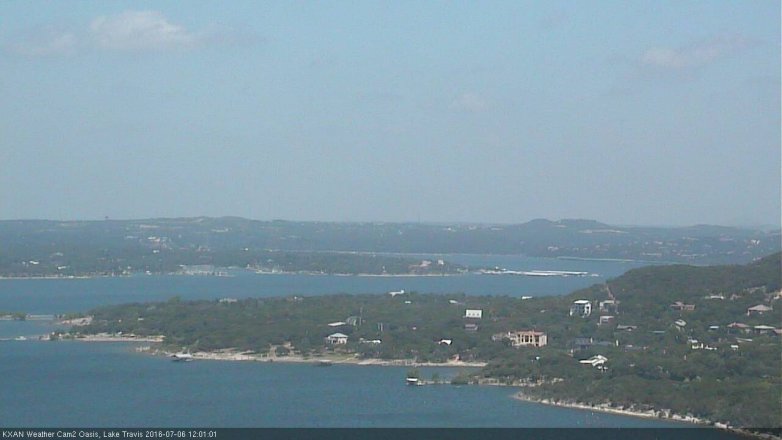 Lake Travis webcam, July 6, 2016 11:20 AM CT