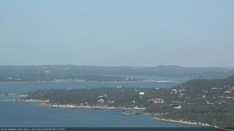 Lake Travis webcam, July 6, 2016 12:00 PM CT