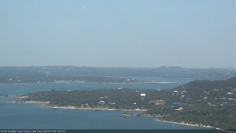 Lake Travis webcam, July 6, 2016 12:05 PM CT