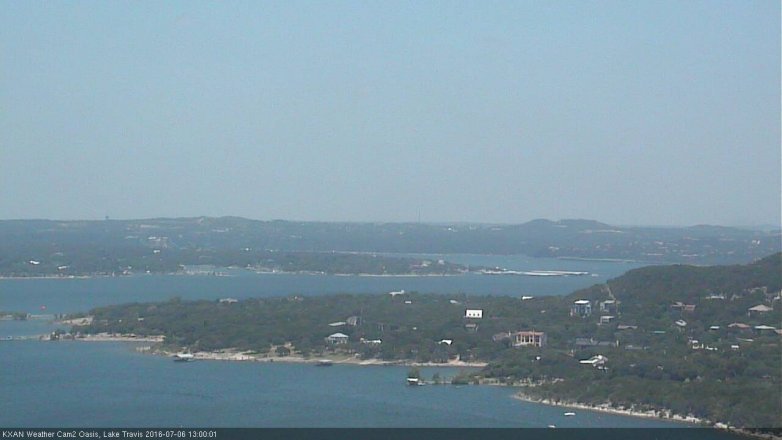 Lake Travis webcam, July 6, 2016 12:20 PM CT