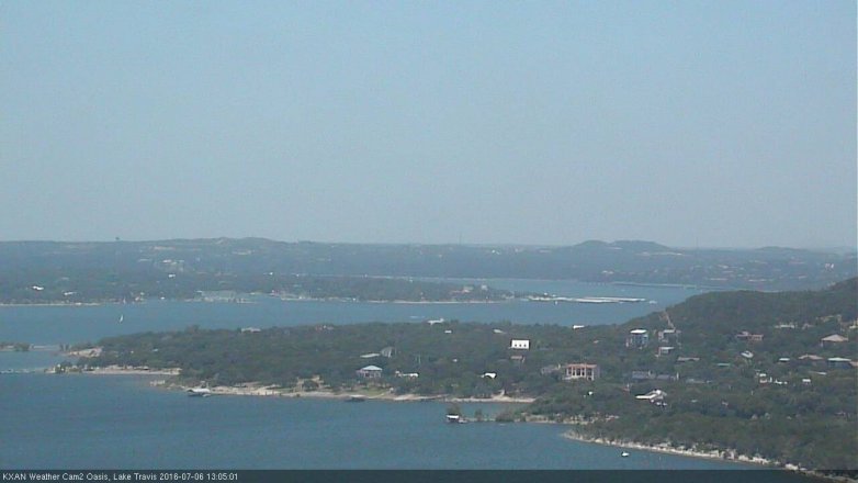 Lake Travis webcam, July 6, 2016 12:25 PM CT