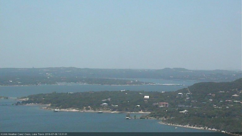 Lake Travis webcam, July 6, 2016 12:55 PM CT