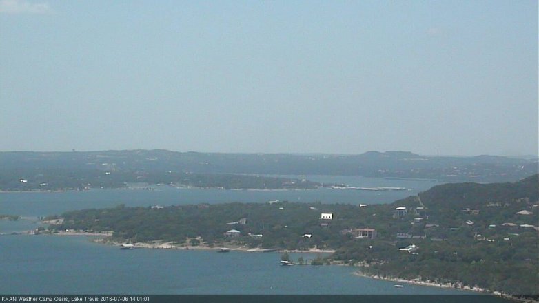 Lake Travis webcam, July 6, 2016 1:05 PM CT