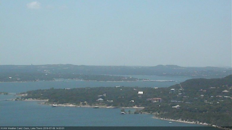 Lake Travis webcam, July 6, 2016 1:25 PM CT