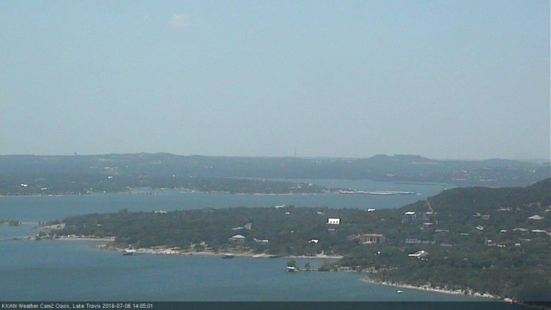 Lake Travis webcam, July 6, 2016 1:30 PM CT