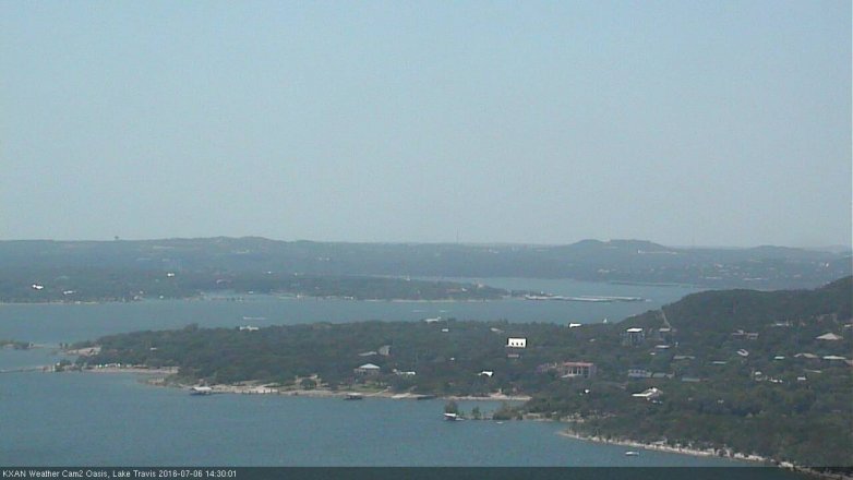 Lake Travis webcam, July 6, 2016 1:40 PM CT