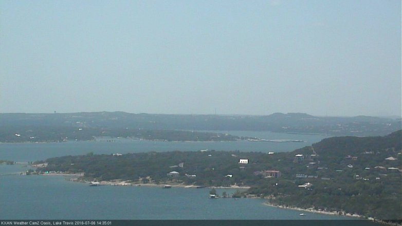 Lake Travis webcam, July 6, 2016 1:45 PM CT
