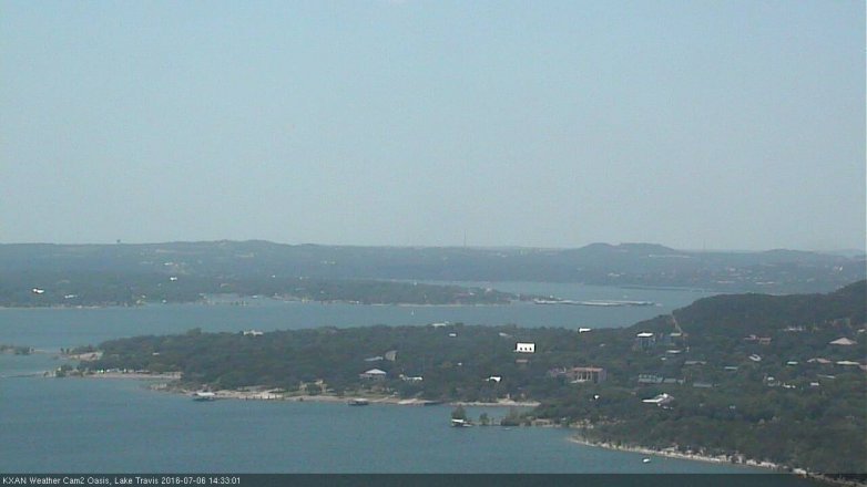 Lake Travis webcam, July 6, 2016 2:05 PM CT