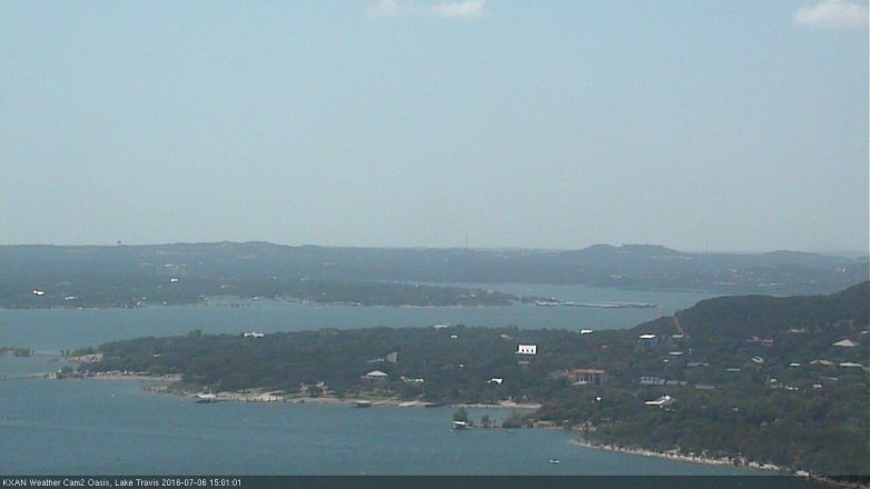 Lake Travis webcam, July 6, 2016 2:15 PM CT