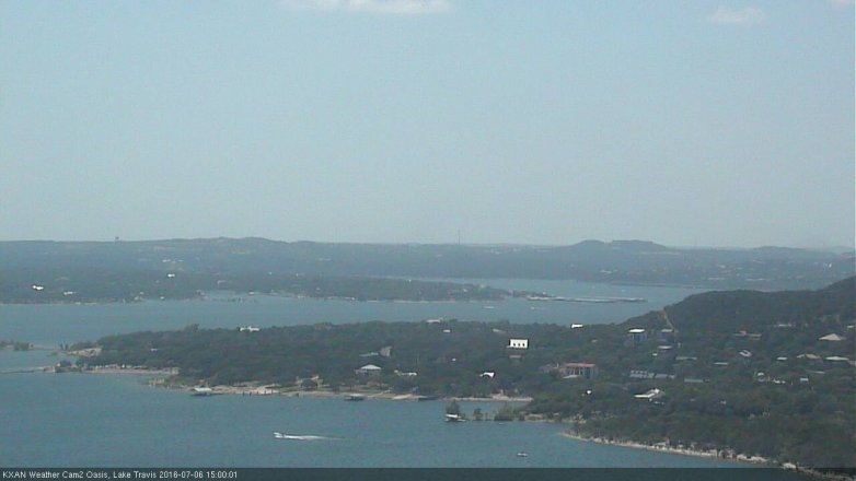 Lake Travis webcam, July 6, 2016 2:25 PM CT