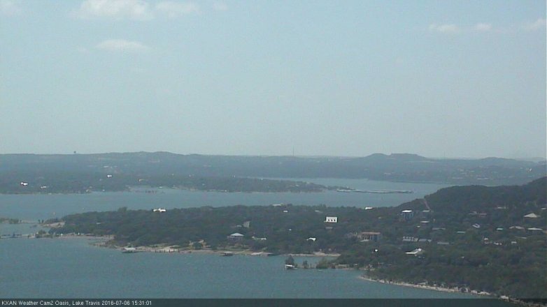 Lake Travis webcam, July 6, 2016 2:50 PM CT